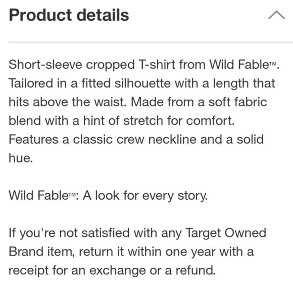 Wild Fable cropped short sleeve tee white 2X - Picture 10 of 12